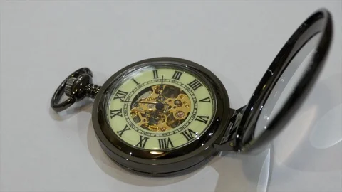 Pocket watch on white. timelapse Stock-Footage 88540312