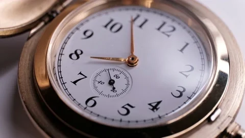 Pocket Watches Close up. Second hand/needle movement Stock Footage