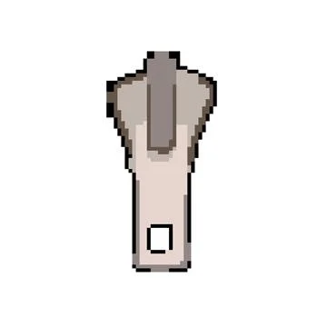 Pocket zipper puller pixel art vector illustration Stock Illustration