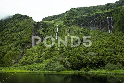 Poco da ribeira do ferreiro, Flores, Azores, Portugal Stock Photos