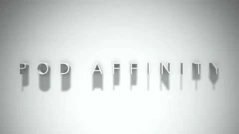 Pod affinity 3D title animation white text on a white background Stock Footage 299748661