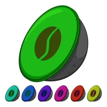 Pod capsule coffee cartoon vector graphic Stock Illustration