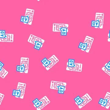 Podcast advertising vector seamless pattern Stock Illustration