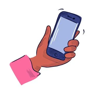 Podcast application in flat design. Listener hand holding mobile phone. Vec.. Stock Illustration