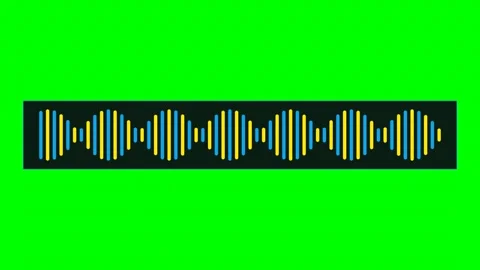 Podcast audio sound waveform frequency grid on green screen 库存影片 343494314