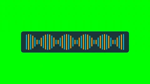 Podcast audio sound waveform frequency grid on green screen Vídeo Stock 344371573