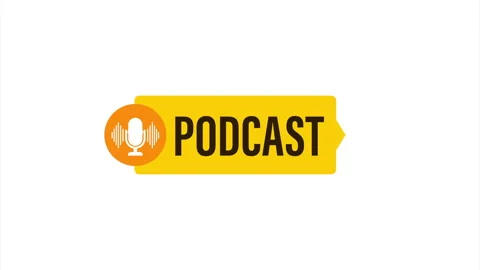 Podcast. Badge, icon, stamp, logo. stock illustration. 스톡 동영상 147308317