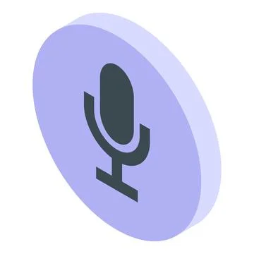 Podcast button representing online audio broadcasting and voice recording Illustrazione stock