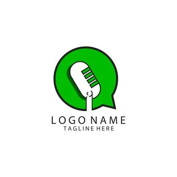 Podcast chat logo design vector Stock Illustration