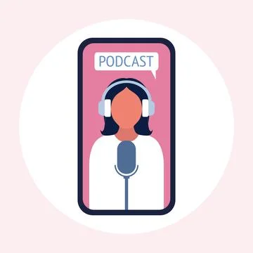 Podcast concept 스톡 일러스트