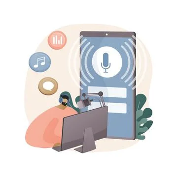 Podcast content abstract concept vector illustration. Stock Illustration