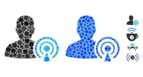 Podcast Creator Composition Icon of Circles Stockillustratie