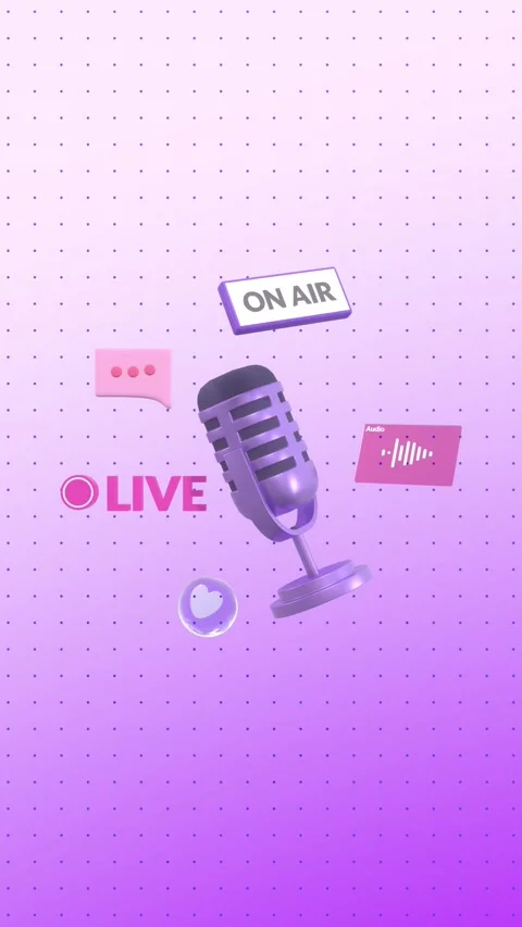 Podcast, Discussion, Interview Conceptual 3D Animation In A Vertical Video. Stock Footage 287071767