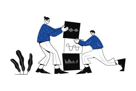 Podcast Editing Illustration Stock Illustration