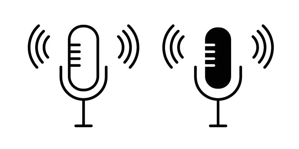 Podcast icon bundle for website design projects Stock Illustration