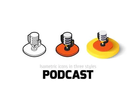 Podcast icon in different style Stock Illustration