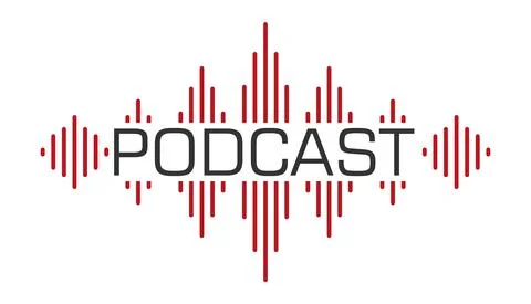 The podcast icon. The icon. Studio equaliser table broadcast podcast. Stock Illustration