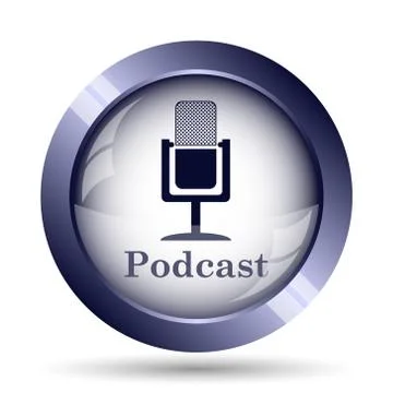 Podcast icon. Internet button on white background.. Stock Illustration