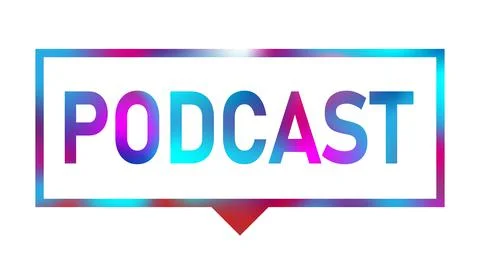 Podcast icon, vector symbol in flat isometric style isolated on color background Stock Illustration
