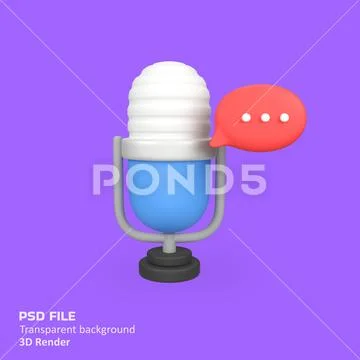 Podcast isolated 3d render icon illustration PSD Template