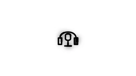 Podcast Line Icon Animation Loop White Background Stock Footage 341368720