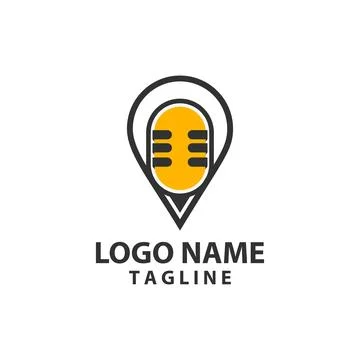 Podcast location logo design vector Stock Illustration