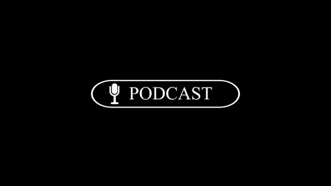 Podcast logo animation with microphone icon. Podcast logo white digital aud.. Stock Footage 337618658