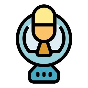 Podcast microphone broadcasting global communication icon Stock Illustration