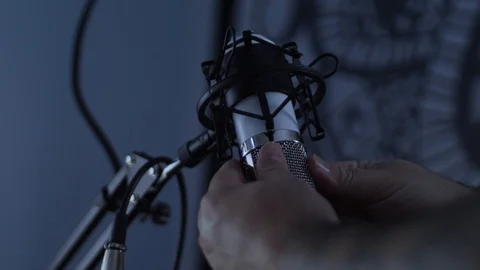 Podcast Microphone Stock Footage 111176277