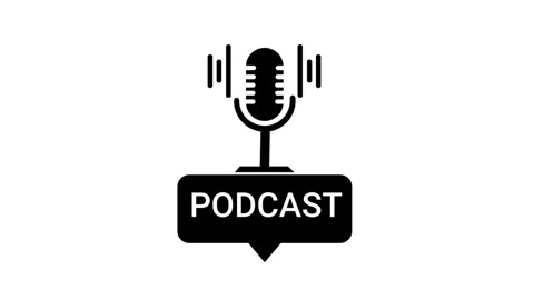 Podcast Microphone Icon Equalizer Waveform Animation Loop Stock Footage 341993642