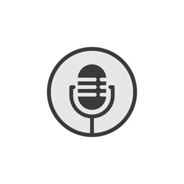 Podcast Microphone Icon. Stock Illustration