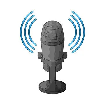 Podcast microphone illustration Stock Illustration