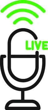 Podcast Microphone Live Stream Stock Illustration