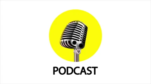 Podcast microphone logo Stock Footage 309958233