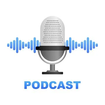 Podcast Microphone. logotype. Vector illustration Stock Illustration