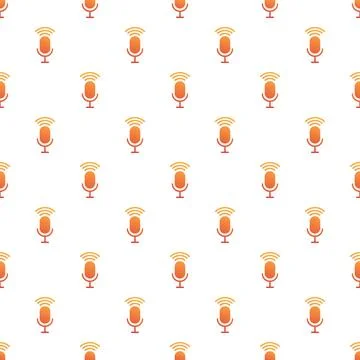 Podcast microphone pattern seamless background broadcasting sound Stock-Illustration