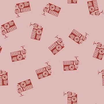 Podcast monetization glyph vector seamless pattern Stock Illustration