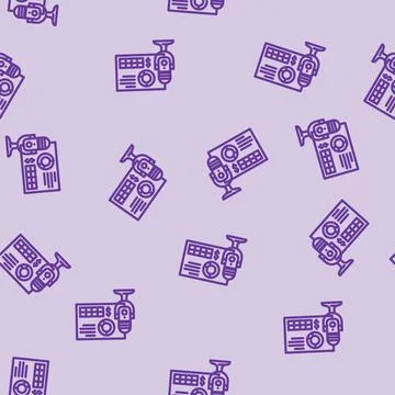 Podcast monetization line vector seamless pattern 스톡 일러스트