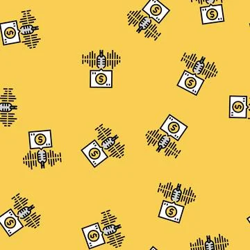 Podcast monetization vector seamless pattern Stock Illustration