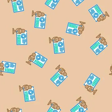 Podcast monetization vector seamless pattern Stock Illustration
