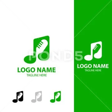 Podcast note logo design vector Stockillustratie