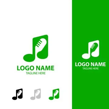 Podcast note logo design vector Illustrazione stock