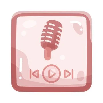 Podcast player Stock Illustration
