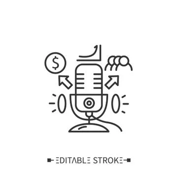 Podcast promotion. Content monetization Stock Illustration