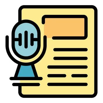 Podcast recording software representing online interview session Stock Illustration