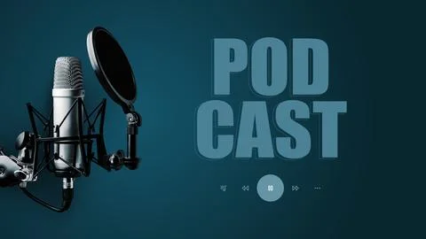 Podcast setup with microphone and audio equipment ready for recording sessions Stock Photos