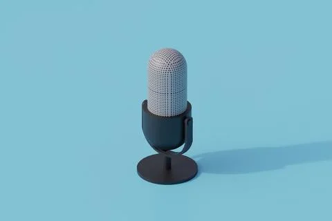 Podcast single isolated object. 3d render illustration 스톡 일러스트