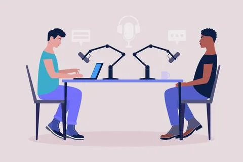Podcast in studio Illustration