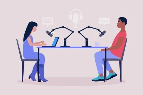 Podcast in studio Illustration