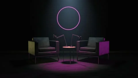 Podcast studio setup. Internet and streaming concept. Vídeo Stock 305508092